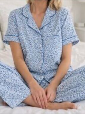 kate spade  Blue multi print Floral Short-Sleeve Pajama Set Women’s M Spring